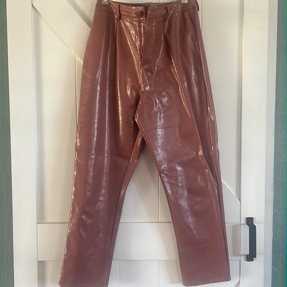 Pink leather pants nasty gal size large